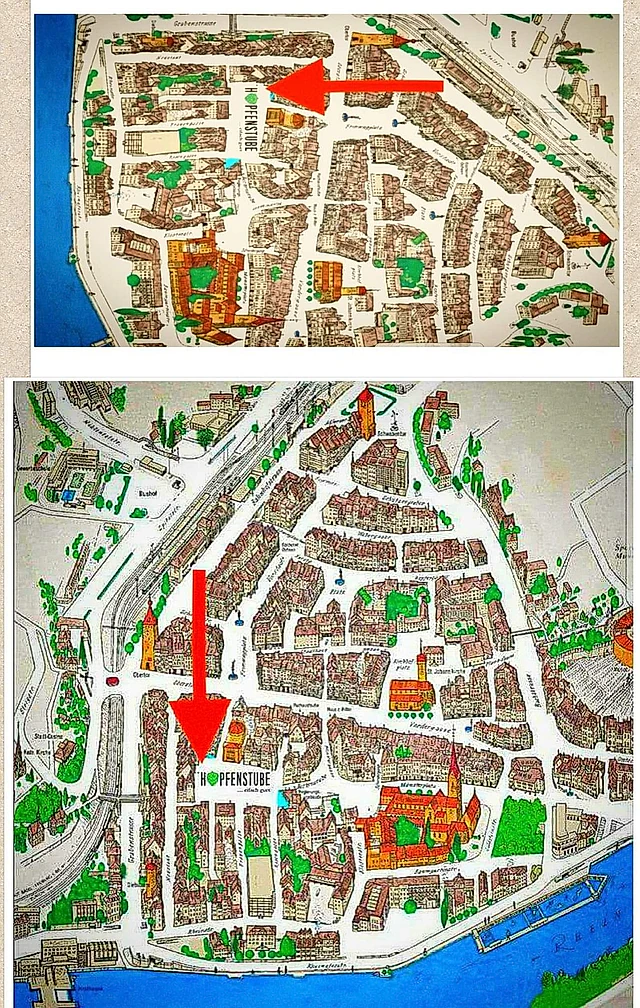 Stadtplan - Restaurant Hopfenstube